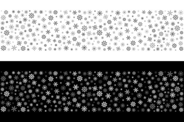 Patrón de Navidad sin costuras Flocos de nieve con diferentes patrones y tamaños plantilla para tarjeta postal