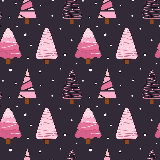 Patrón de Navidad sin costuras Fondo con árboles de Navidad Perfecto para envolver papel tarjetas de felicitación textil