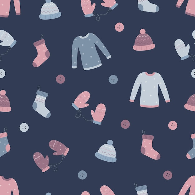 Patrón de Navidad sin costuras sobre un fondo oscuro Ropa de punto