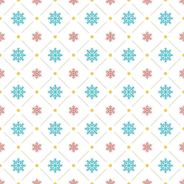 Patrón de Navidad con diseño de fondo vectorial de copos de nieve