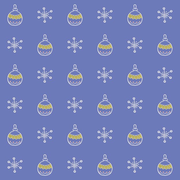 Patrón de Navidad de estilo de fideos sin costura vectorial. Lindo fondo con elementos de Navidad o año nuevo.