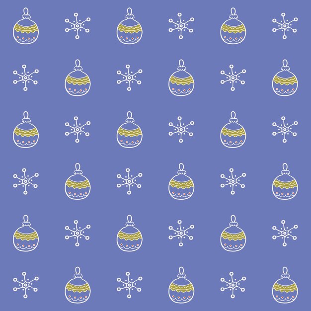 Patrón de navidad de estilo de fideos sin costura vectorial. lindo fondo con elementos de navidad o año nuevo.