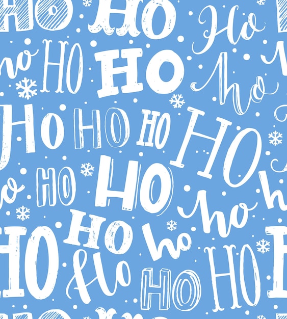 Patrón de Navidad Fondo transparente con texto hohoho Envoltorio de regalo de papel azul y blanco