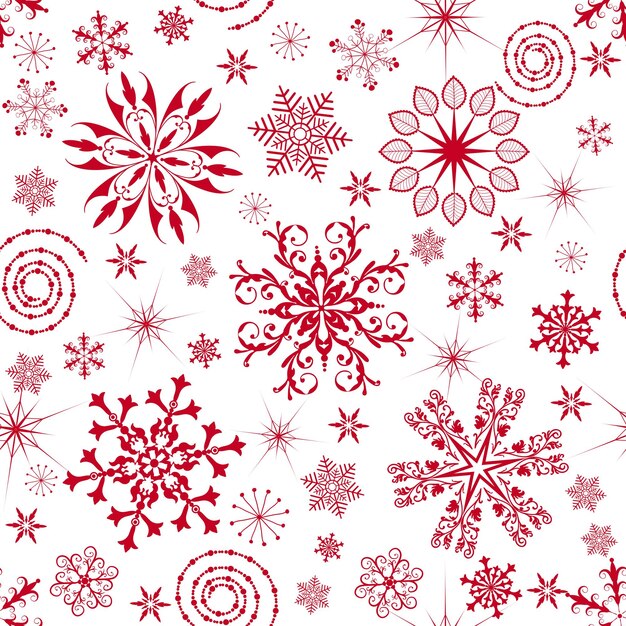 Patrón de Navidad monocromo vector transparente con copos de nieve