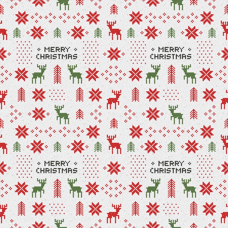 Vector patrón de navidad retro inconsútil