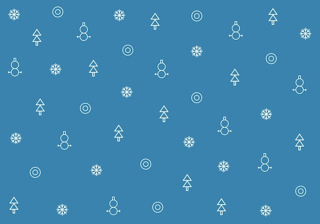 Patrón navideño con elementos invernales en diseño de fondo azul para vector de decoración navideña