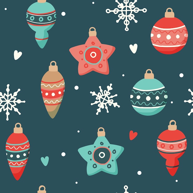 Patrón navideño con lindas decoraciones