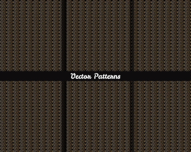 Un patrón negro y dorado con las palabras patrones vectoriales en él.