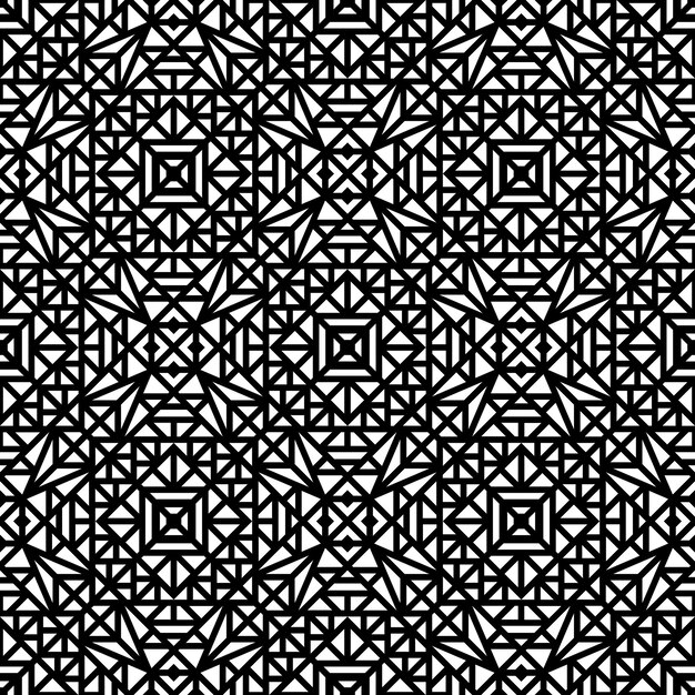 Patrón negro transparente con un pequeño adorno geométrico sobre un fondo blanco en vector