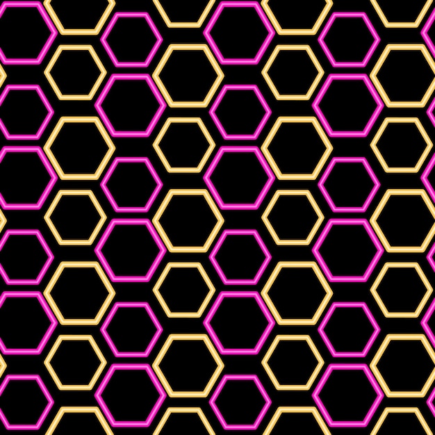 patrón de neón hexagonal
