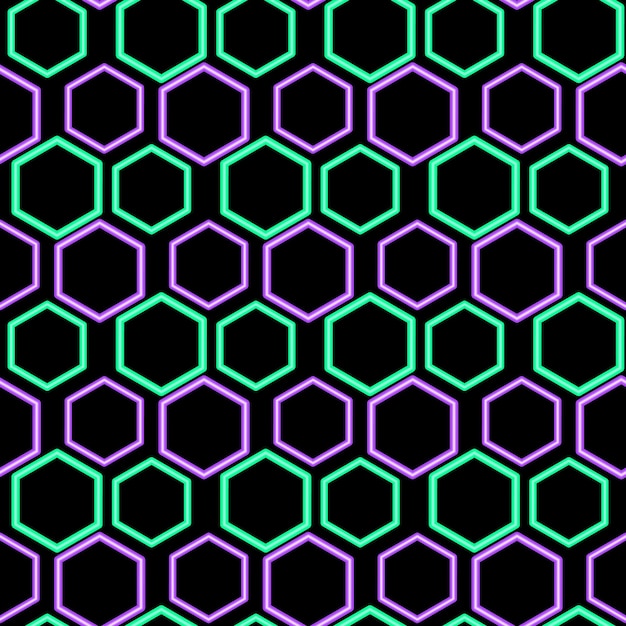 patrón de neón hexagonal