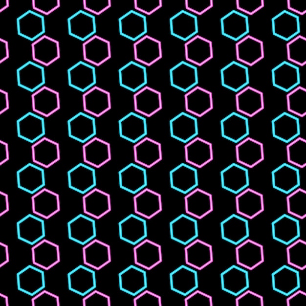 patrón de neón hexagonal