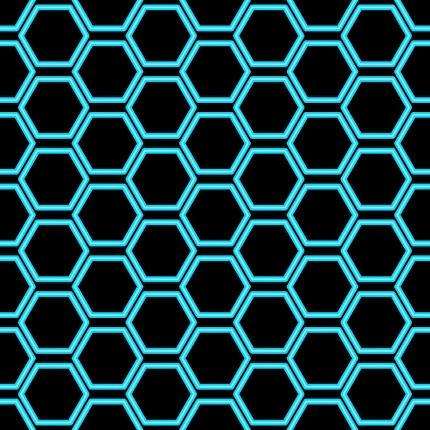 Vector patrón de neón hexagonal