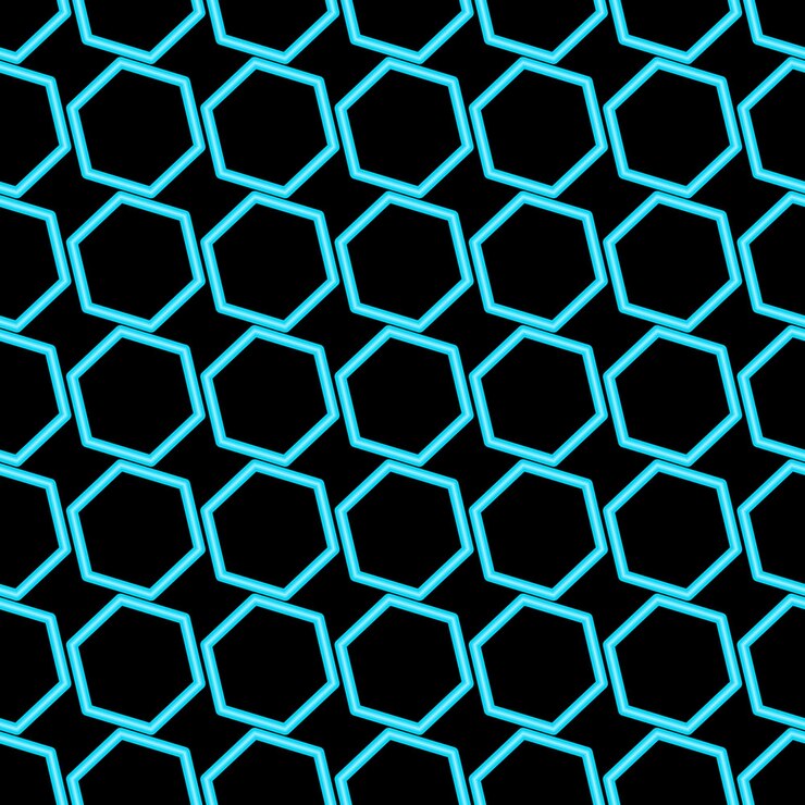 Vector patrón de neón hexagonal