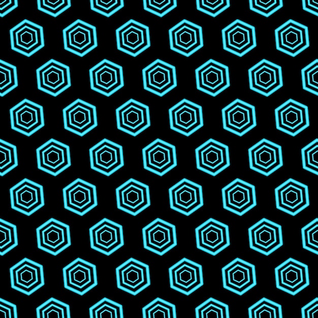 patrón de neón hexagonal