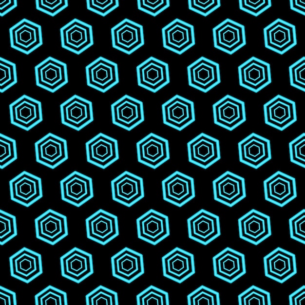 Vector patrón de neón hexagonal