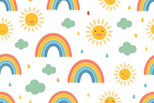 El patrón de las nubes del sol arco iris