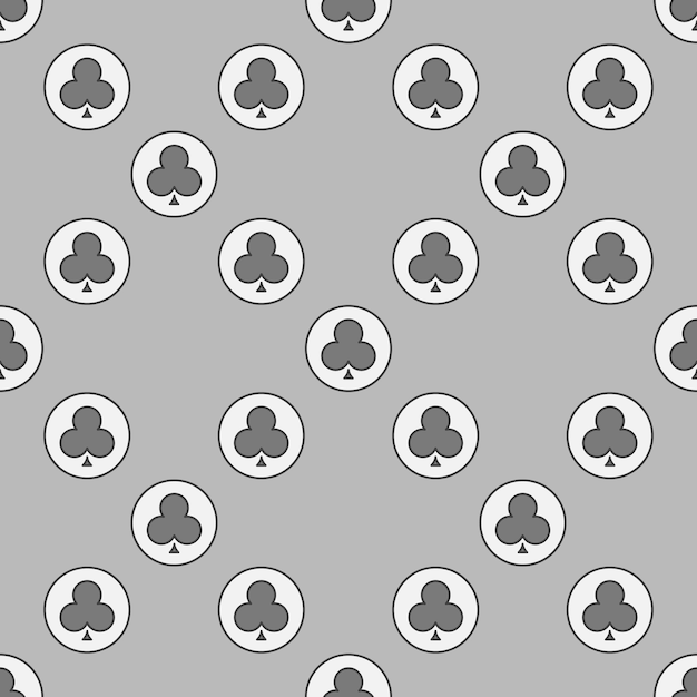 El patrón o el fondo sin costuras de color vectorial de la carta Clubs Suit in Circle