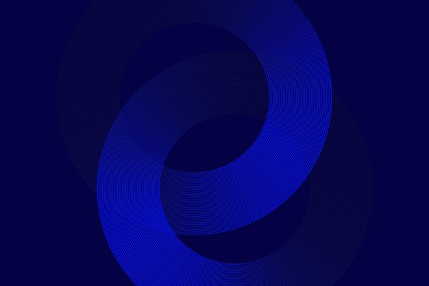 Patrón de onda circular azul abstracto con líneas curvas en un fondo oscuro que crea un diseño futurista minimalista adecuado para temas de arte tecnológico y digital