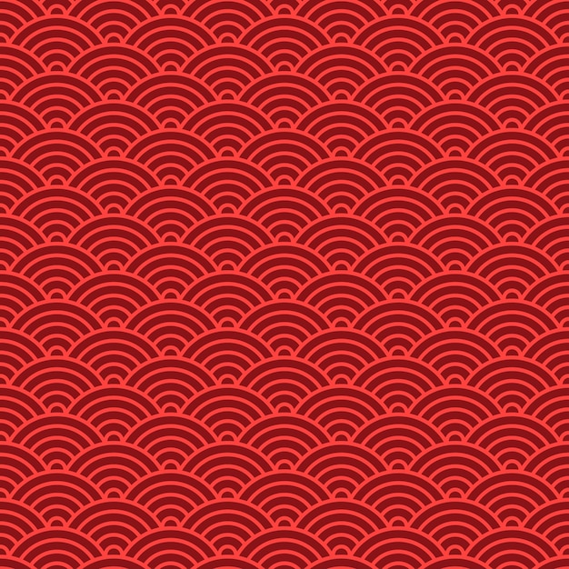 Patrón de onda japonés sin costura textura tradicional china vector de fondo de año nuevo oriental