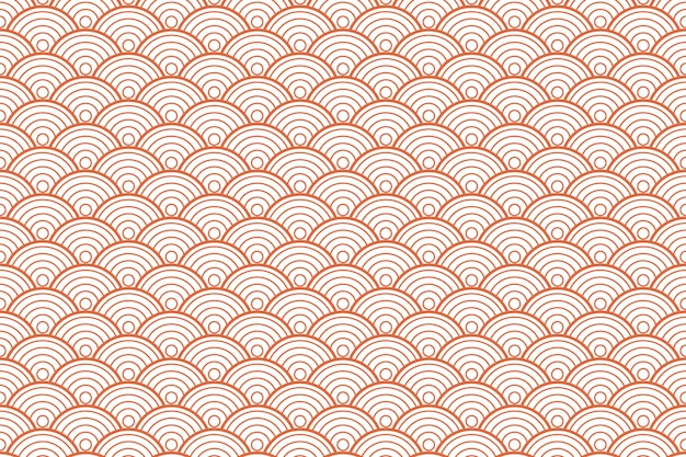 Patrón de onda japonés naranja