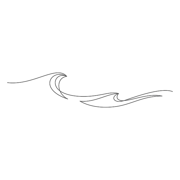 patrón de onda del mar una línea concepto de minimalismo línea delgada