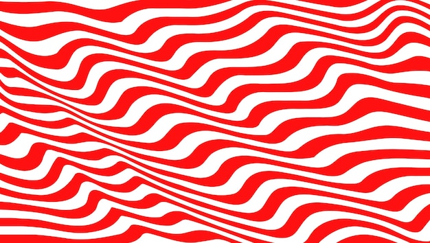 Un patrón de onda rojo y blanco con una línea curva que se curva en el centro.