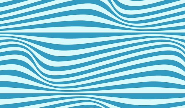 El patrón de ondas de rayas de caramelo en el fondo Las ondas rizadas fluyen textura Retro psicodélica textura lineal color azul