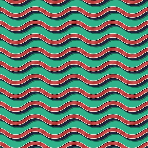 Vector patrón de ondas retro, fondo geométrico abstracto en estilo años 80, 90. ilustración simple geométrica