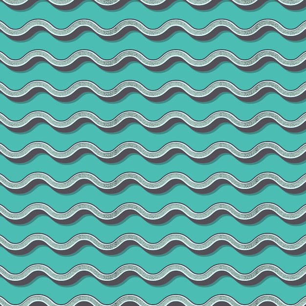 Patrón de ondas retro, fondo geométrico abstracto en estilo años 80, 90. Ilustración simple geométrica