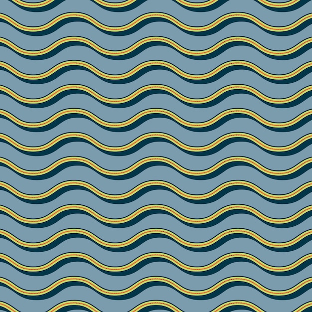 Patrón de ondas retro, fondo geométrico abstracto en estilo años 80, 90. Ilustración simple geométrica