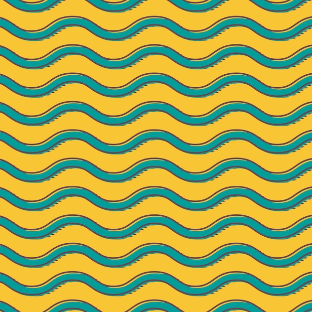 Patrón de ondas retro, fondo geométrico abstracto en estilo años 80, 90. Ilustración simple geométrica