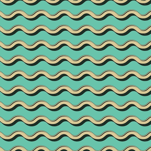 Patrón de ondas retro, fondo geométrico abstracto en estilo años 80, 90. Ilustración simple geométrica