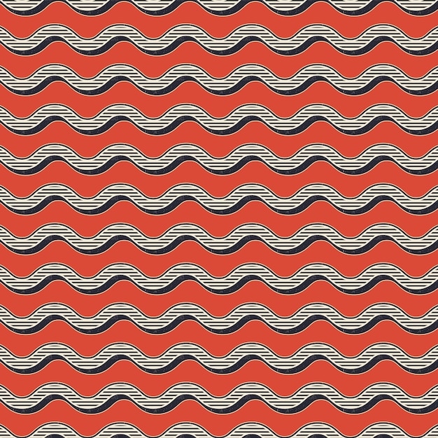 Patrón de ondas retro. fondo geométrico abstracto en imagen de estilo años 80, 90. ilustración simple geométrica