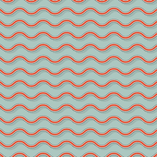 Patrón de ondas retro. fondo geométrico abstracto en imagen de estilo años 80, 90. ilustración simple geométrica