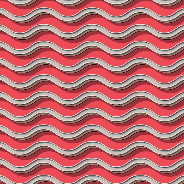 Patrón de ondas retro. Fondo geométrico abstracto en imagen de estilo años 80, 90. Ilustración simple geométrica