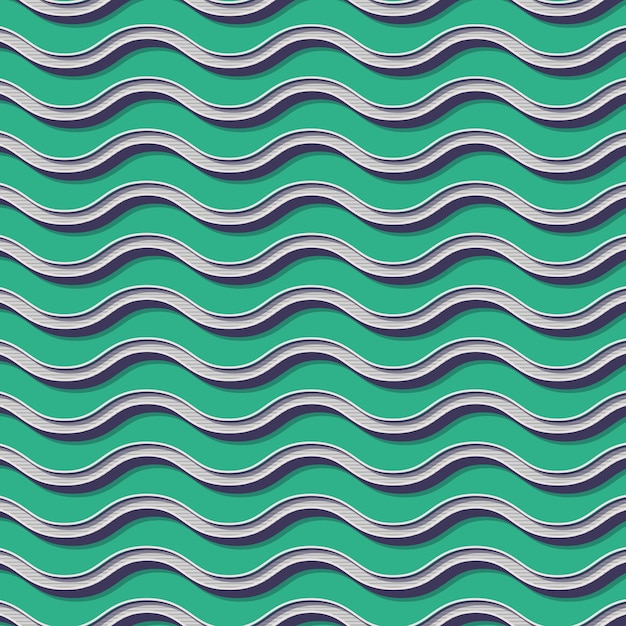 Patrón de ondas retro. Fondo geométrico abstracto en imagen de estilo años 80, 90. Ilustración simple geométrica