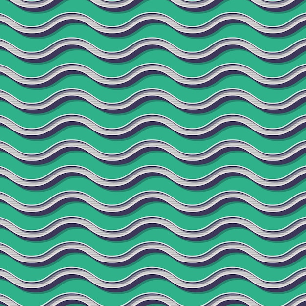 Patrón de ondas retro. Fondo geométrico abstracto en imagen de estilo años 80, 90. Ilustración simple geométrica