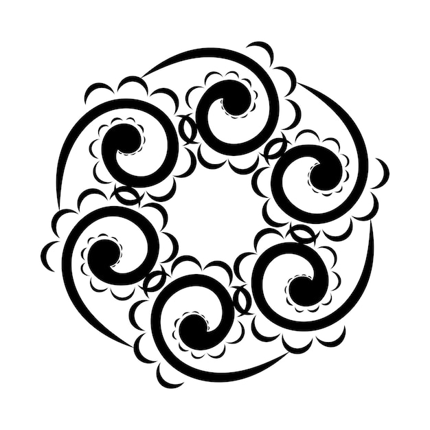 Patrón oriental con arabescos y elementos florales Bueno para impresiones de tatuajes y postales Ilustración vectorial