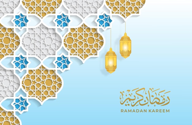 Patrón oriental Vector fondo dorado en estilo árabe marroquí para el diseño Fondo islámico ramadan kareem