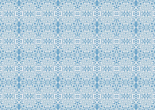 Patrón ornamental azul y blanco