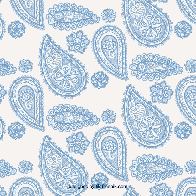 Vector patrón ornamental con estampado azul