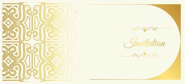 Patrón ornamental de estilo de fondo de invitación de oro