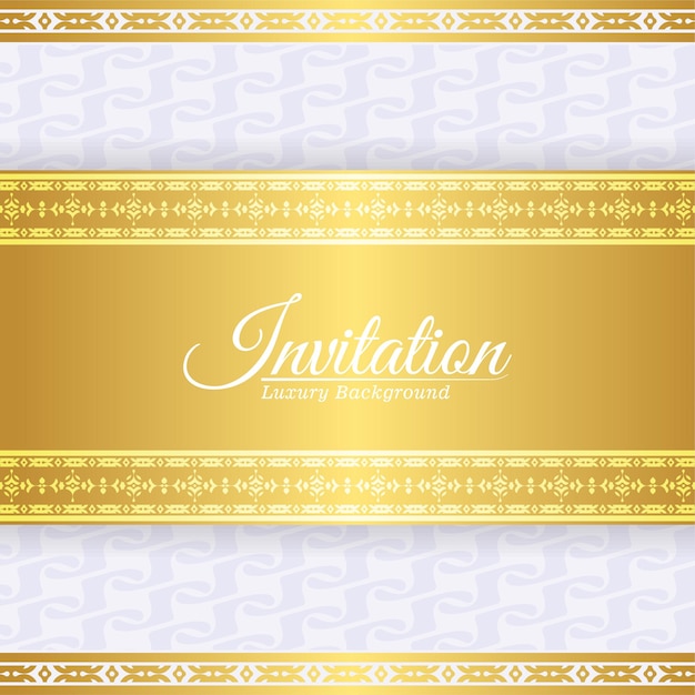 Patrón ornamental de estilo de fondo de invitación de oro