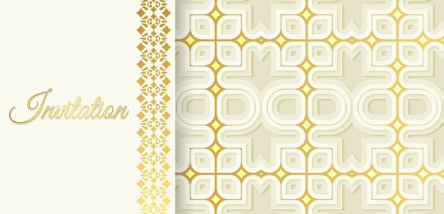Patrón ornamental de estilo de fondo de invitación de oro