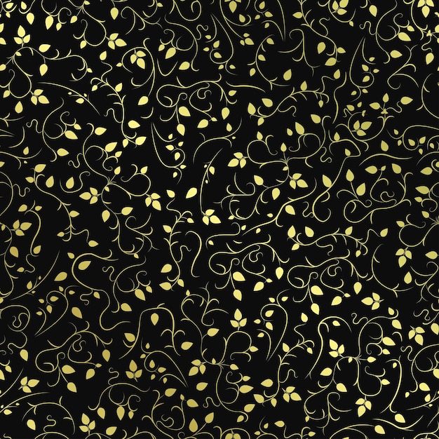 Vector patrón ornamental inconsútil decorativo fondo floral de lujo dorado