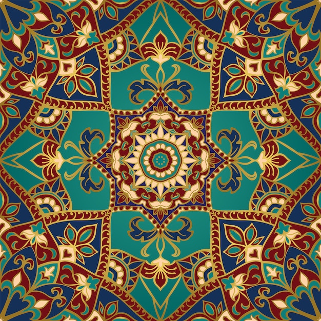 Patrón ornamental con mandala.