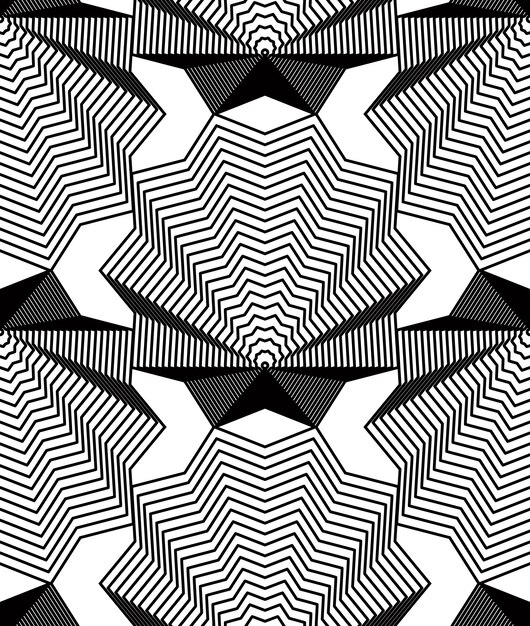 Patrón ornamental vectorial en blanco y negro, fondo de arte transparente decorado con líneas monocromáticas, mejor para diseño gráfico y web. Decoración ornamentada geométrica.