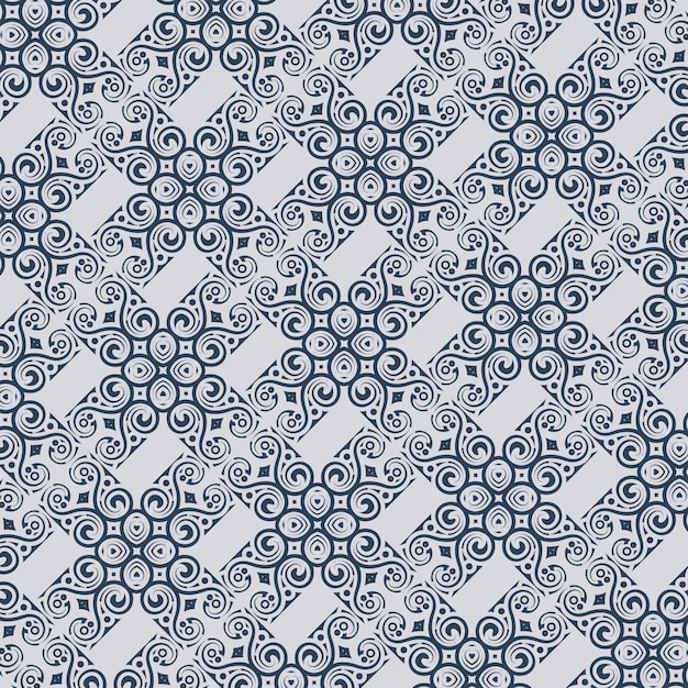 Patrón de ornamento floral de remolino decorativo para telas y fondos de papel
