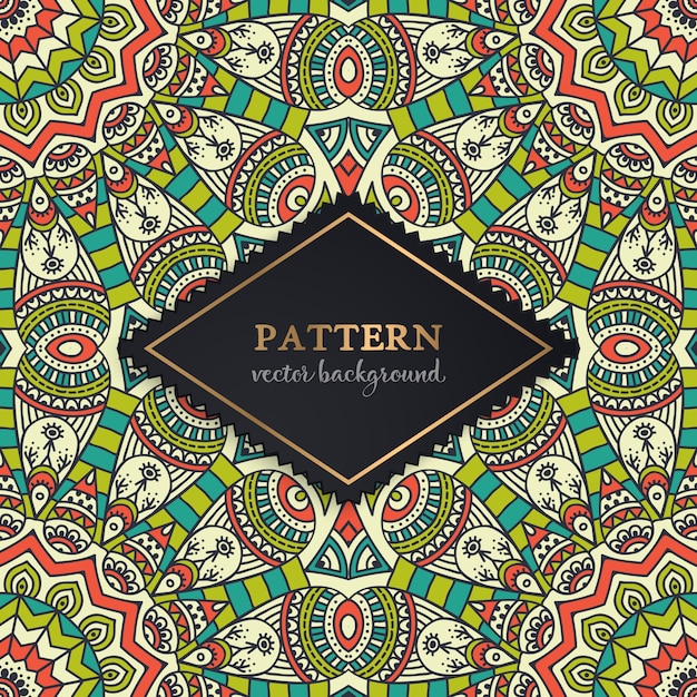 Patrón de ornamento de lujo floral indio.